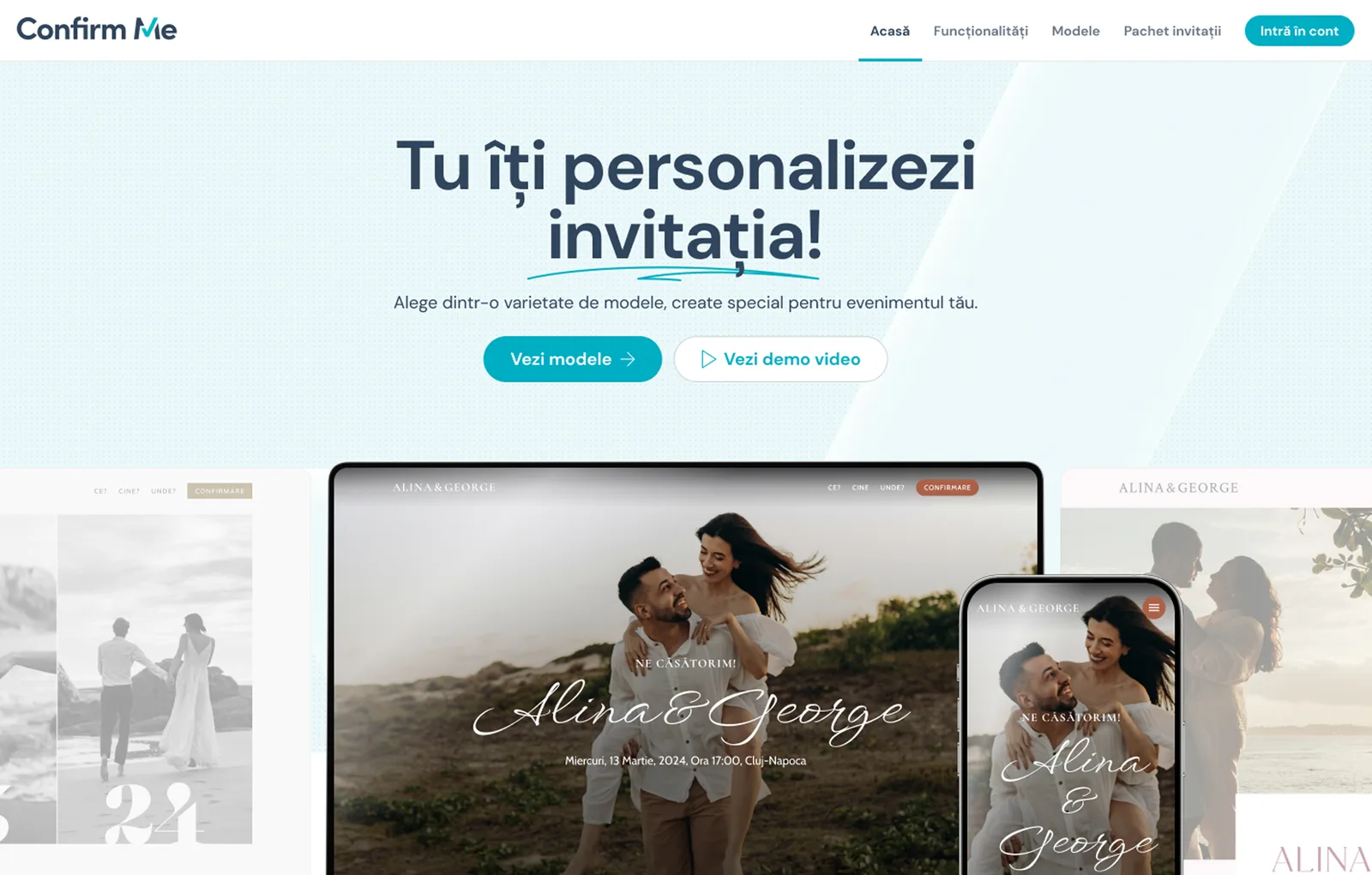 The Confirm Me invitation platform on a laptop