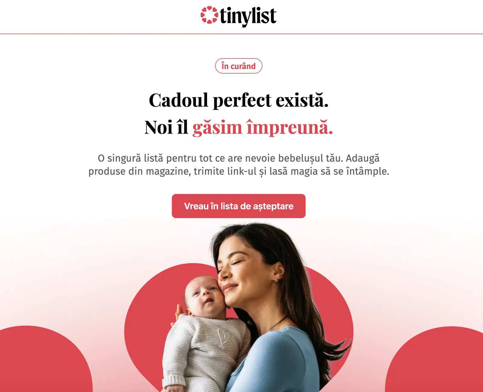 The TinyList baby registry on a laptop